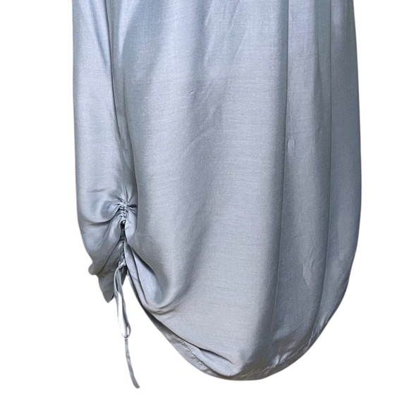 ViX Paula Hermanny Ciara Midi Dress Size 38-4 Blue Shirred Sleeve Resort Swim - Picture 5 of 10